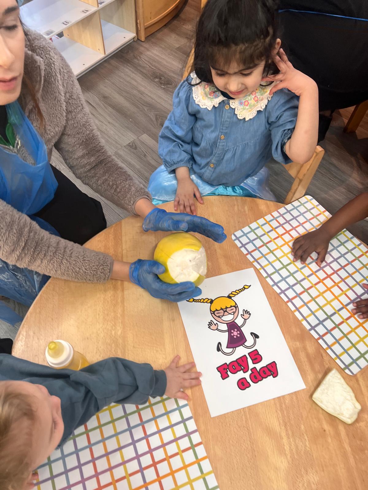 Hands-on creative activity at nursery